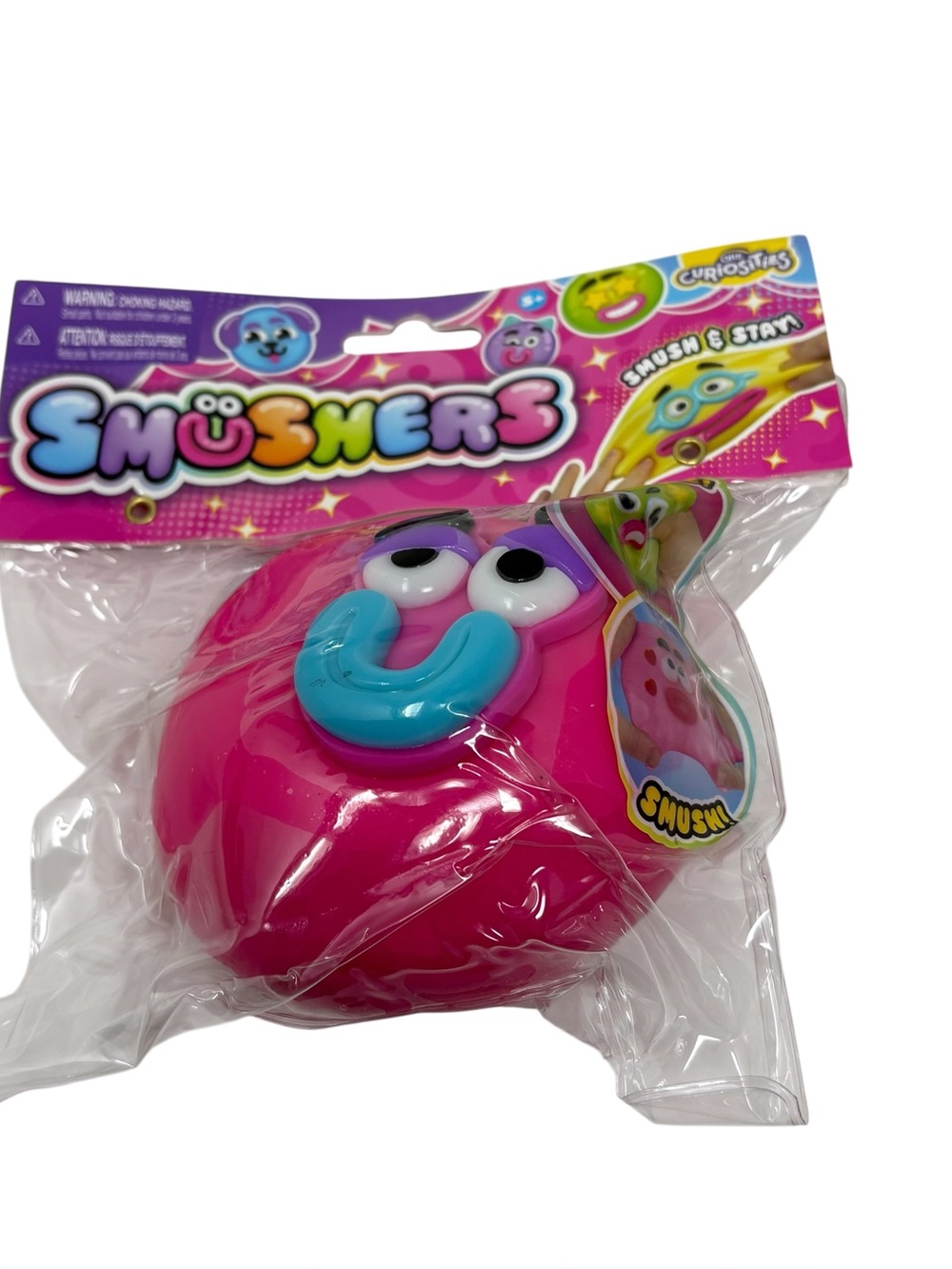 Orb Curiosities Smushers Squishy Hot Pink Face